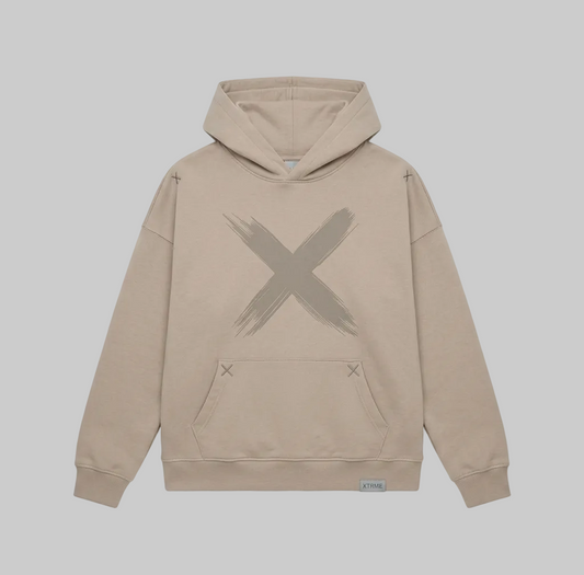 Brush X Hoodie – Dark Beige (Women)