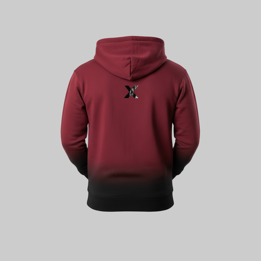 XTRME Shadow Fade Maroon Hoodie — Men’s Edition