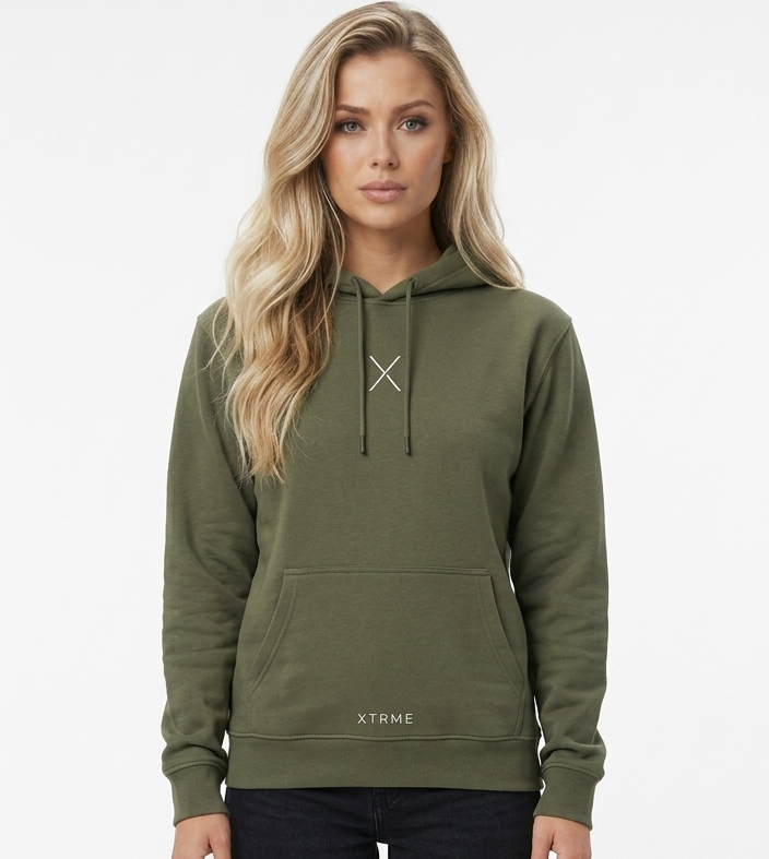 X Essential Hoodie – Military Green