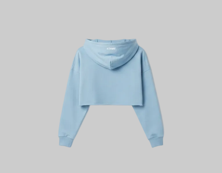 Brush X Cropped Hoodie – Sky Blue