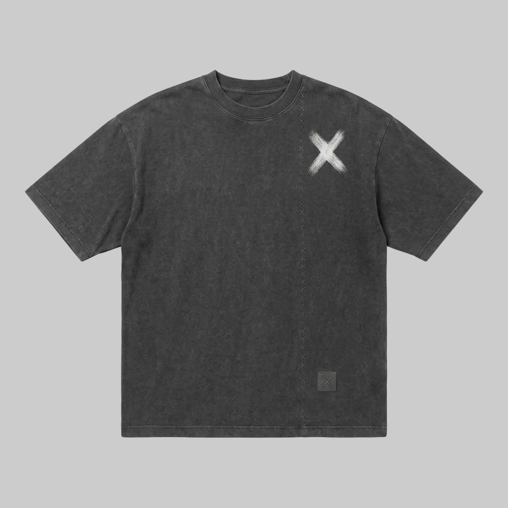 Stitched X T-Shirt – Charcoal Grey (Men)