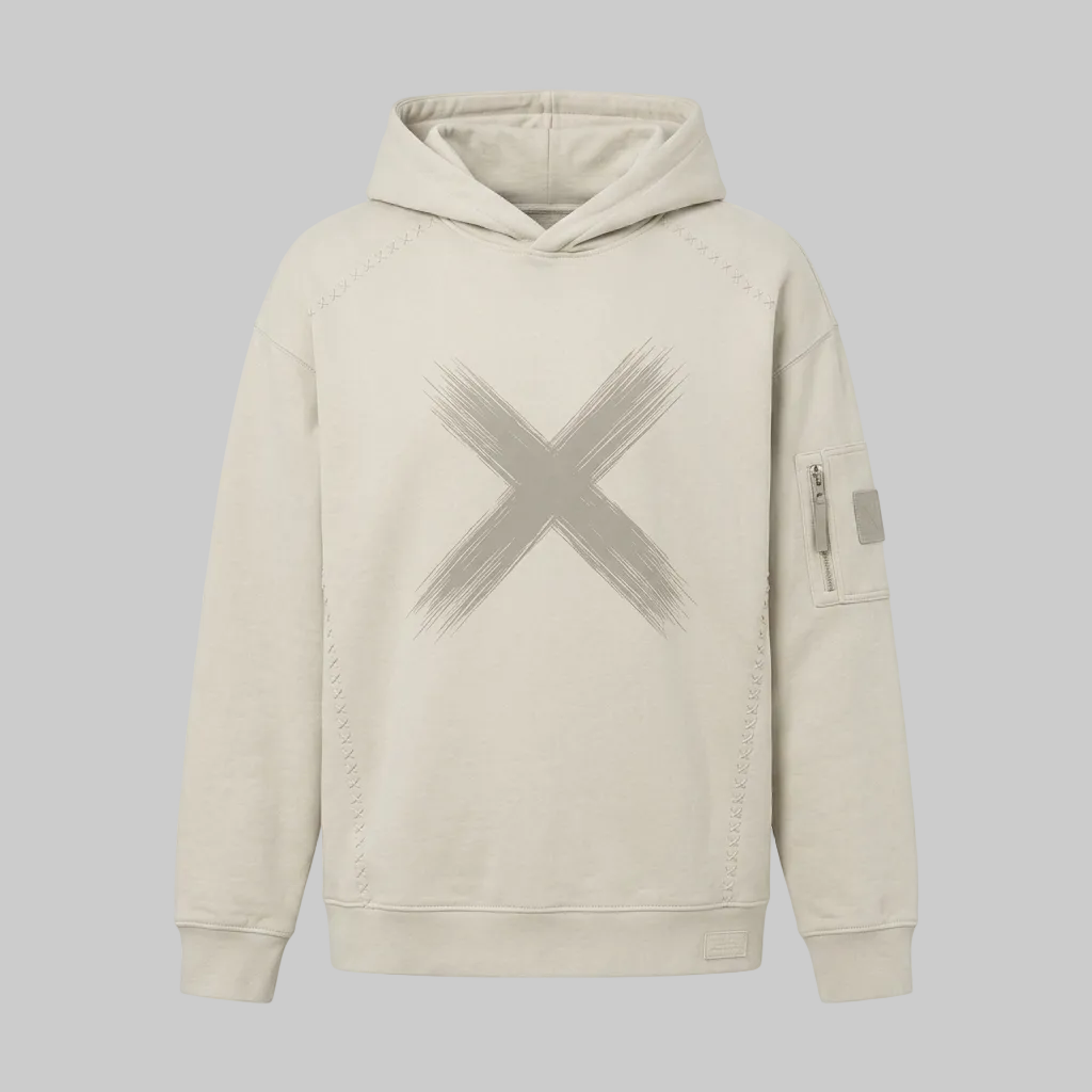 Utility Brush X Hoodie – Light Beige (Men)