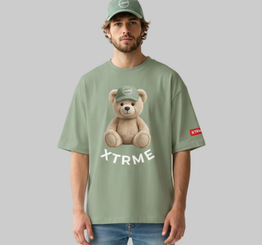 XTRME Olive Curved Logo Bear Tee — Men’s Edition