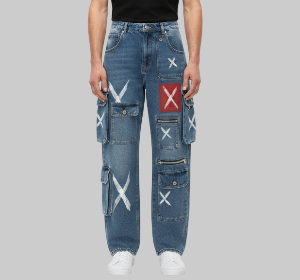 XTRME Blue Abstract Cargo Pants — Men’s Edition