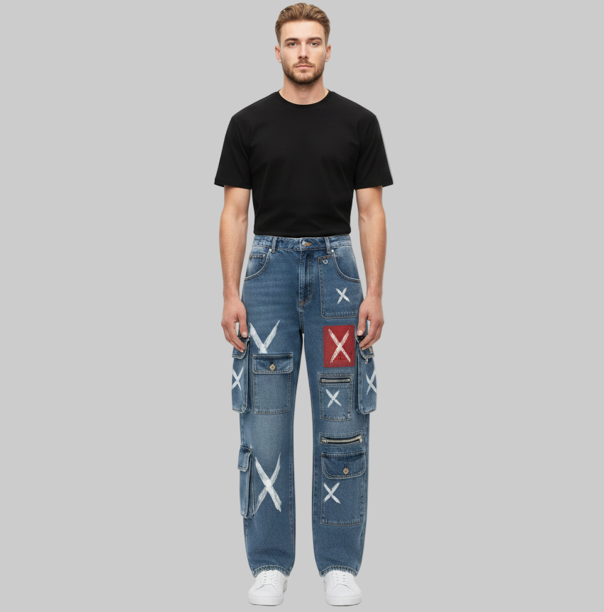 XTRME Blue Abstract Cargo Pants — Men’s Edition