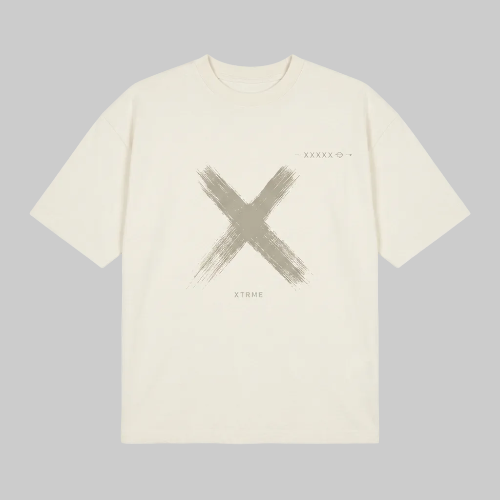 Five X Graphic T-Shirt – Light Beige (Men)