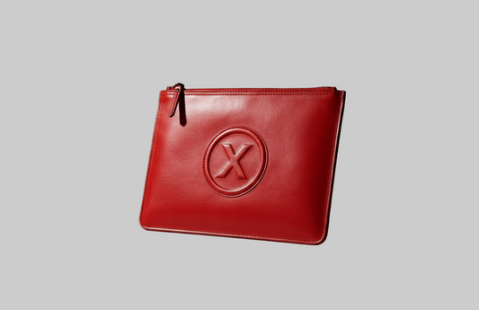 Label Clutch - Burgundy