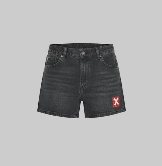 Label Denim Short - Black