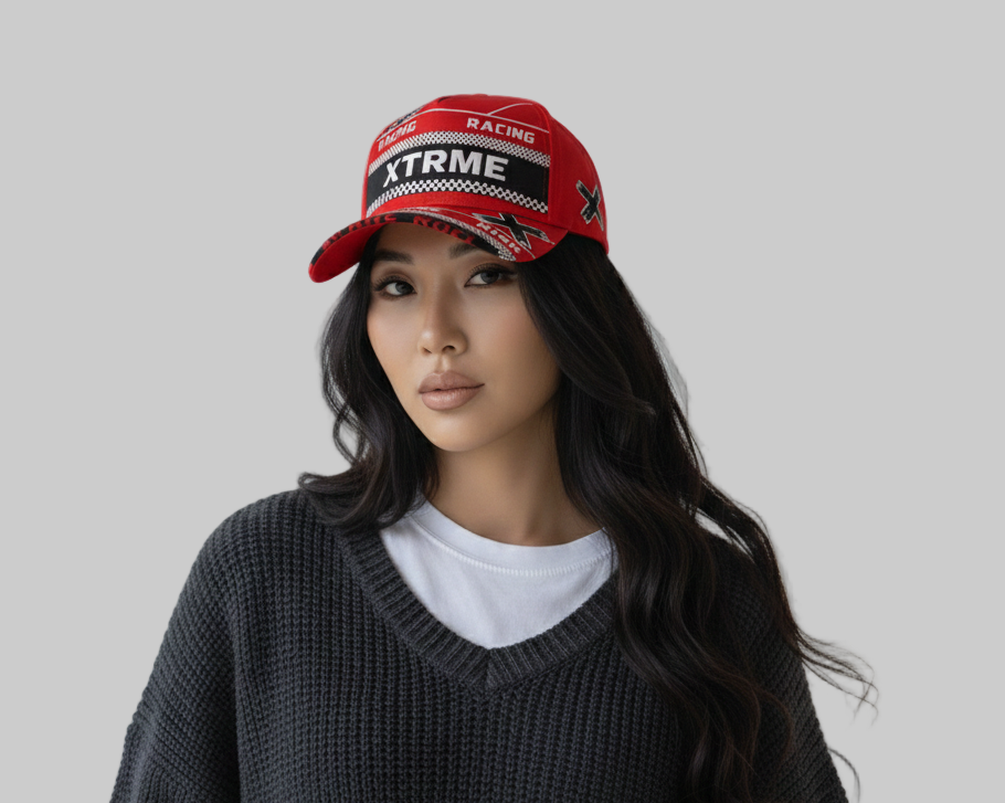 Bold cap, red, woman version