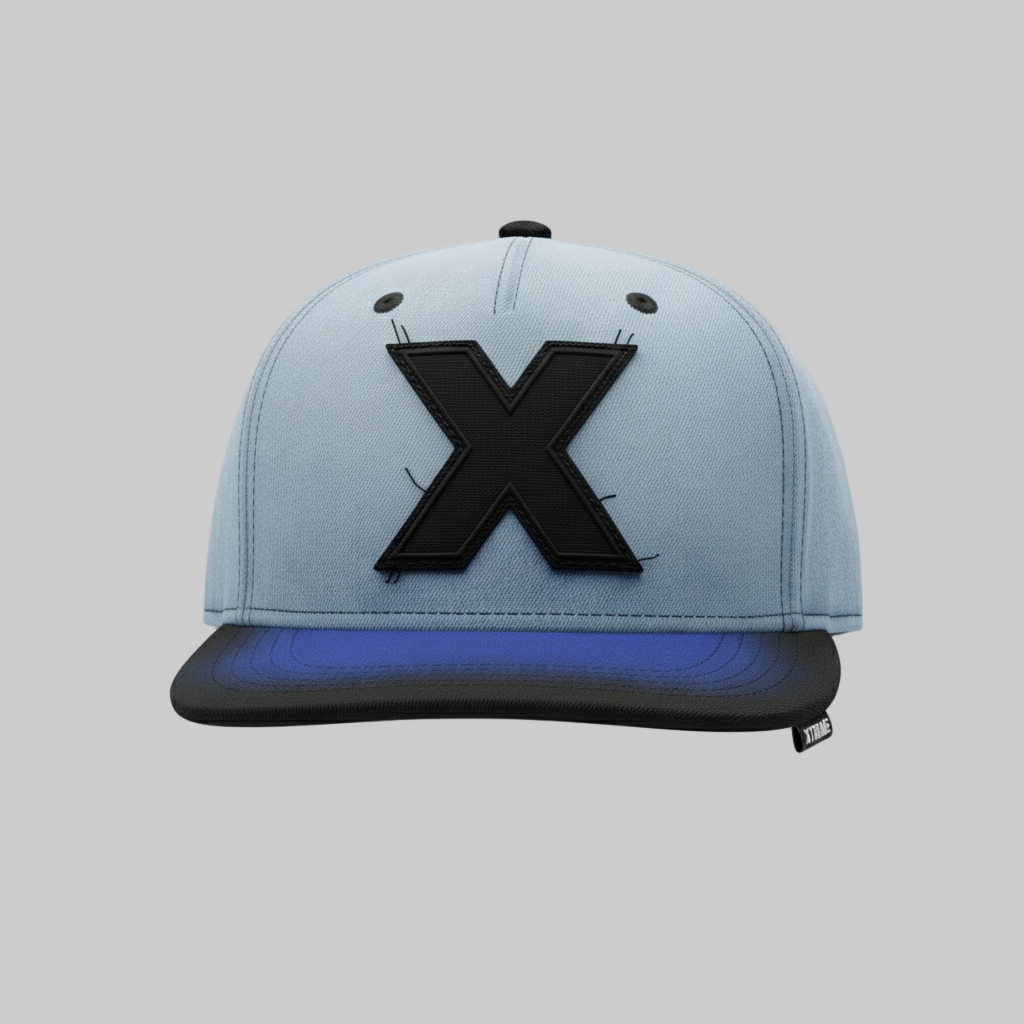 XTRME Light-Blue Distressed Cap — Black “X” Edition