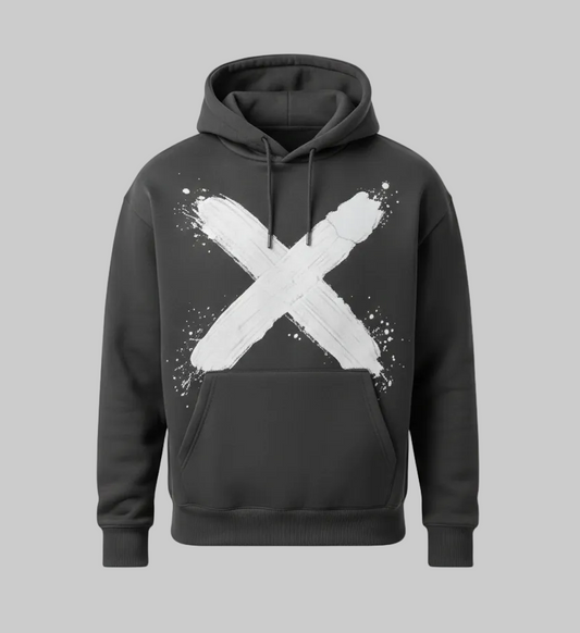 Signature Crackle X Hoodie – Dark Grey