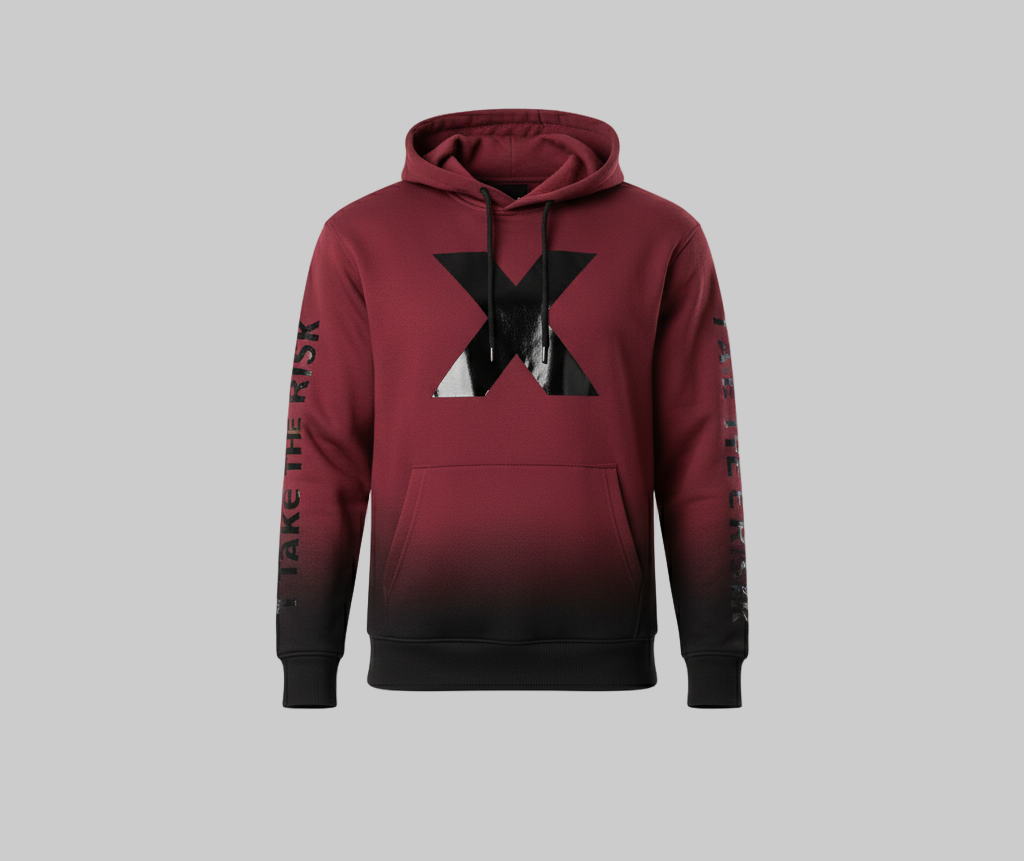 XTRME Shadow Fade Maroon Hoodie — Men’s Edition