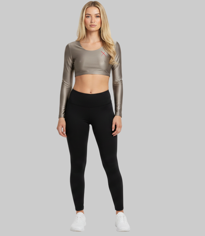 Metallic Crop Top – Silver