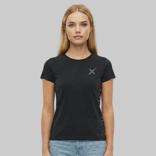 Side Pattern T-Shirt – Dark Grey (Women)