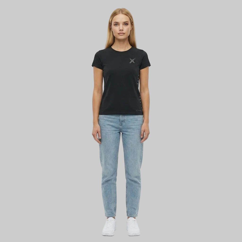 Side Pattern T-Shirt – Dark Grey (Women)
