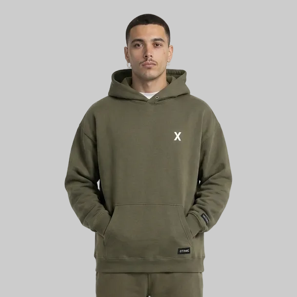 Essential X Hoodie – Military Green (Men)