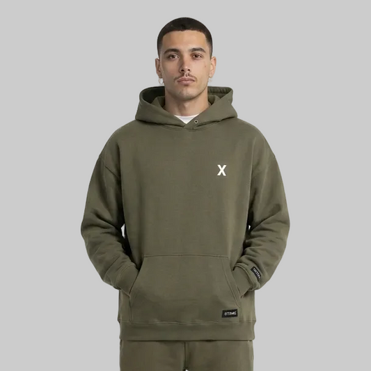 Essential X Hoodie – Military Green (Men)