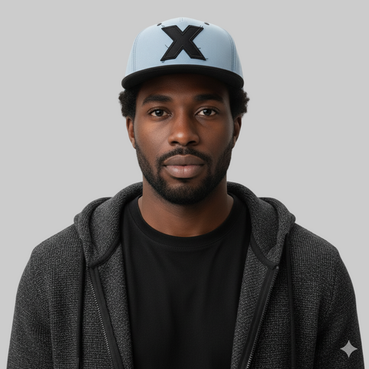 XTRME Light-Blue Distressed Cap — Black “X” Edition