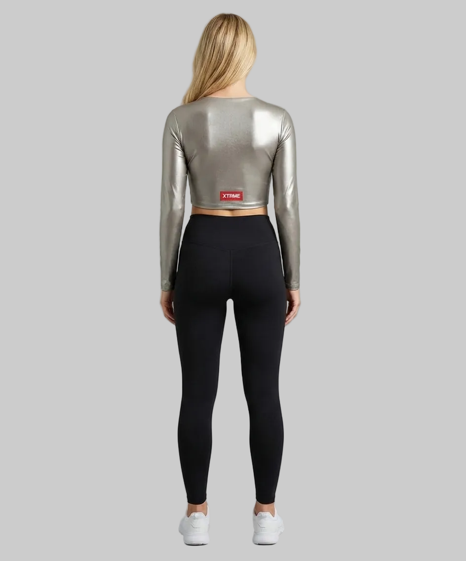 Metallic Crop Top – Silver