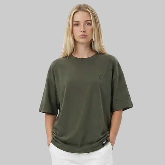Essential Label T-Shirt – Military Green (Women)