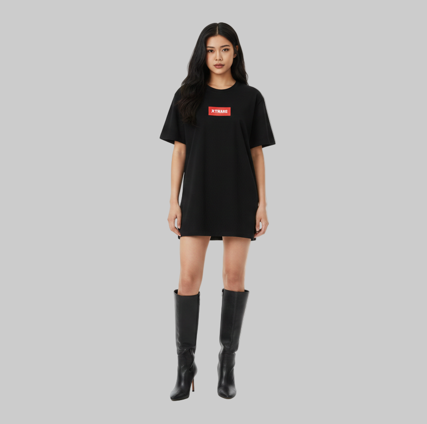 Oversized Dress Tee - Black