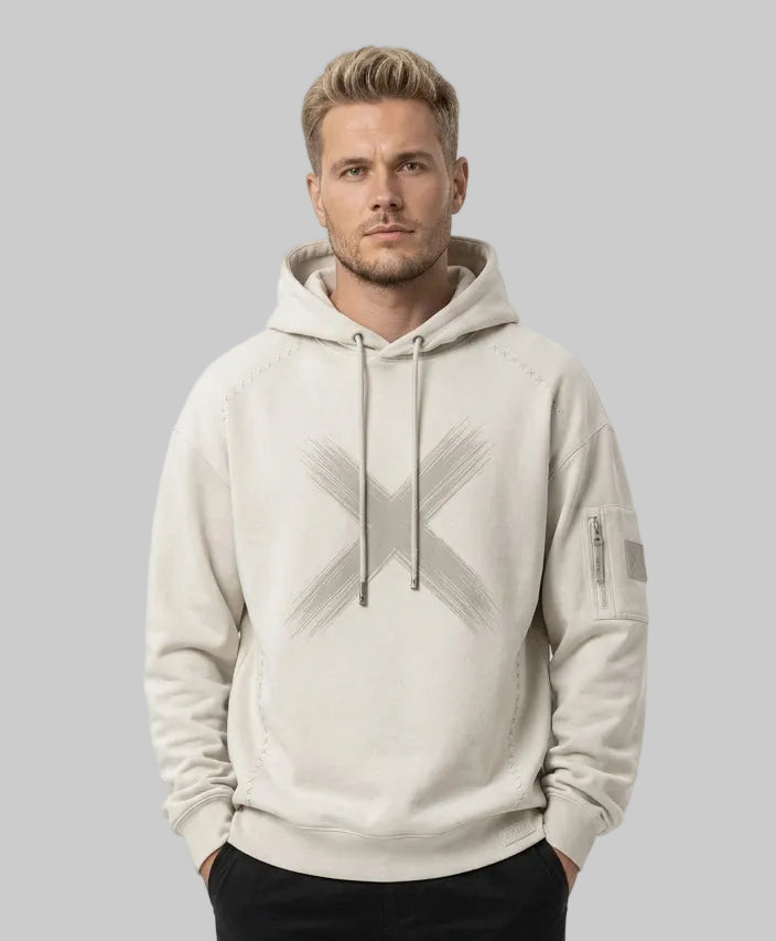 Utility Brush X Hoodie – Light Beige (Men)