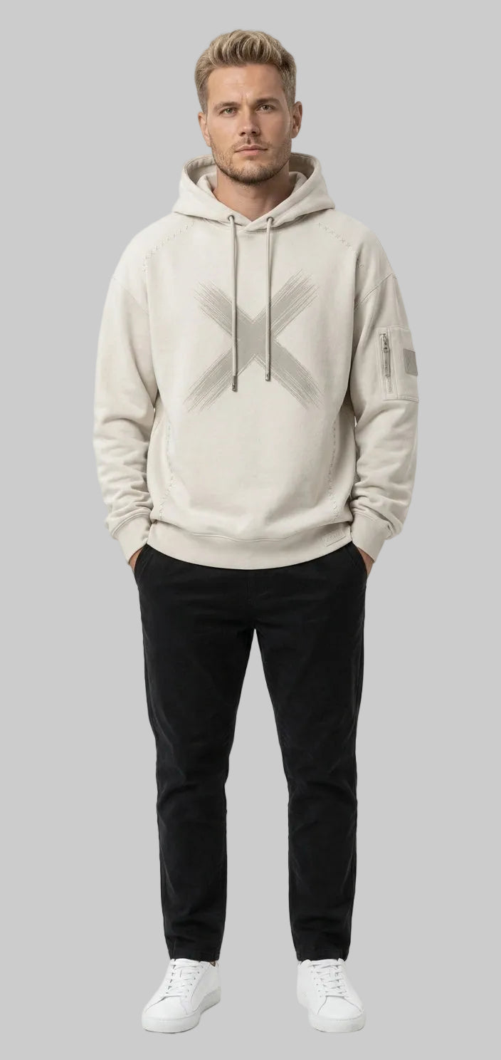 Utility Brush X Hoodie – Light Beige (Men)