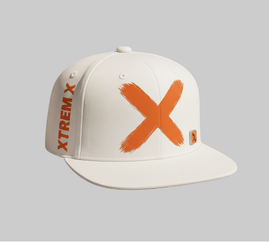 White Brushstroke Cap - orange