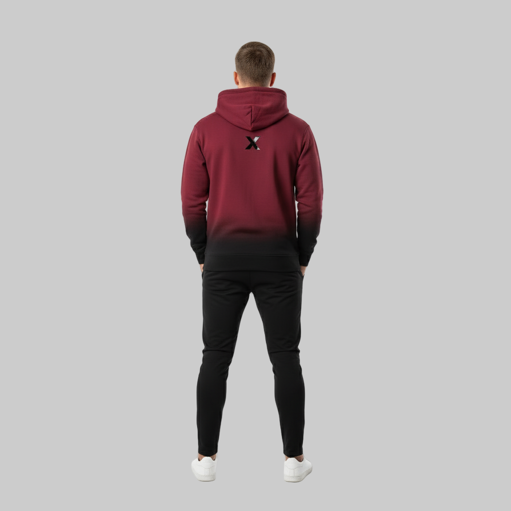 XTRME Shadow Fade Maroon Hoodie — Men’s Edition