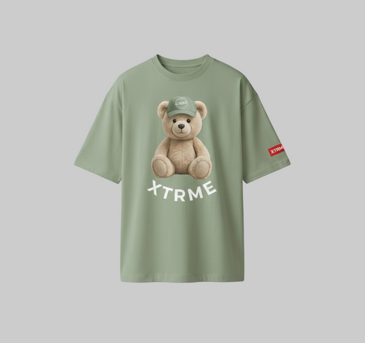 XTRME Olive Curved Logo Bear Tee — Men’s Edition