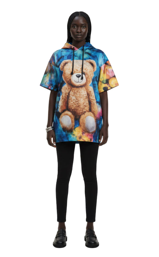Bear X Oversized Hoodie – Color Clash Edition