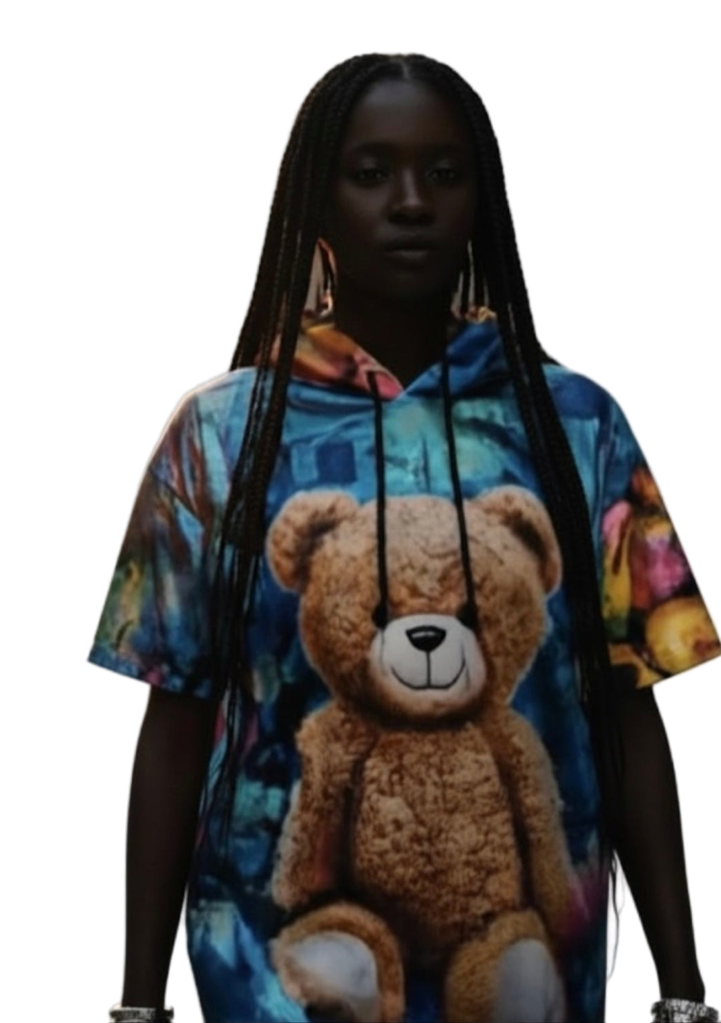 Bear X Oversized Hoodie – Color Clash Edition