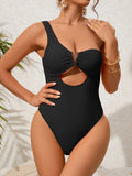 women's one-shoulder sexy one-piece bikini