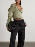 Slim Waist Hooded Short Sweater