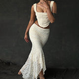 two-piece lace fishtail skirt dress