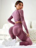 Seamless long-sleeved yoga set