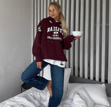 retro distressed hole design sweatshirt