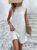 Fashionable Lace Sleeveless Embroidered Vest Dress