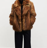 City street Faux fur elegant coat