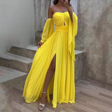 Yellow Waist Loose Dress