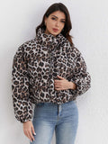 Loose Short Leopard Cotton Coat