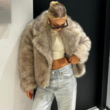 Short imitation fox fur short coat