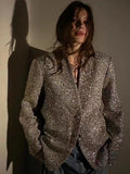 Temperament Shiny Silver Suit Jacket