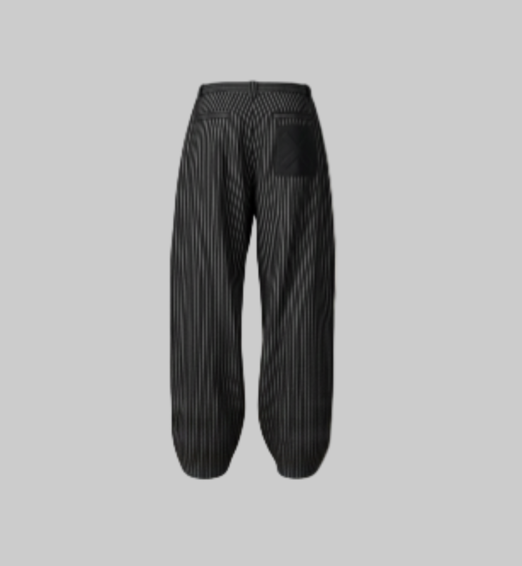 XTRME Grey–Black Striped Straight-Leg Trouser — Men’s Edition