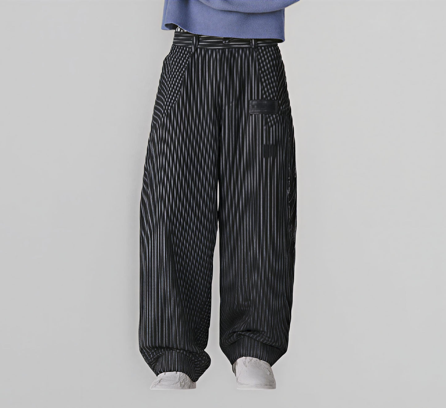 XTRME Grey–Black Striped Straight-Leg Trouser — Men’s Edition