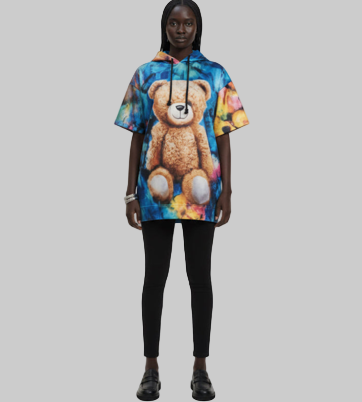 Bear X Oversized Hoodie – Color Clash Edition