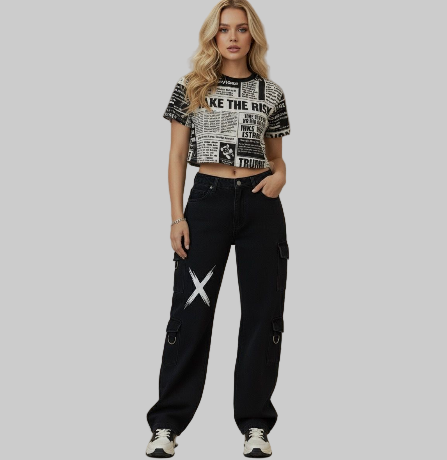 XTRME Take The Risk Newspaper Crop Tee — Women’s Edition
