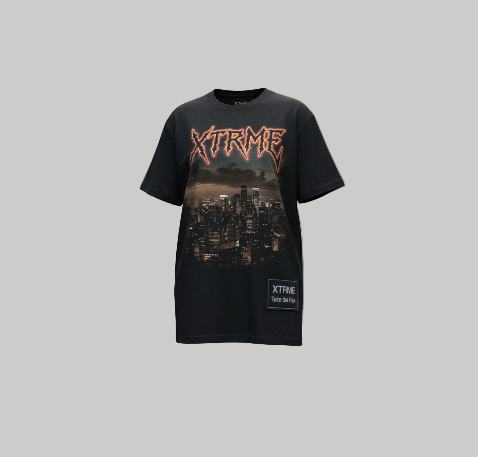 XTRME Urban City Black Oversized Tee