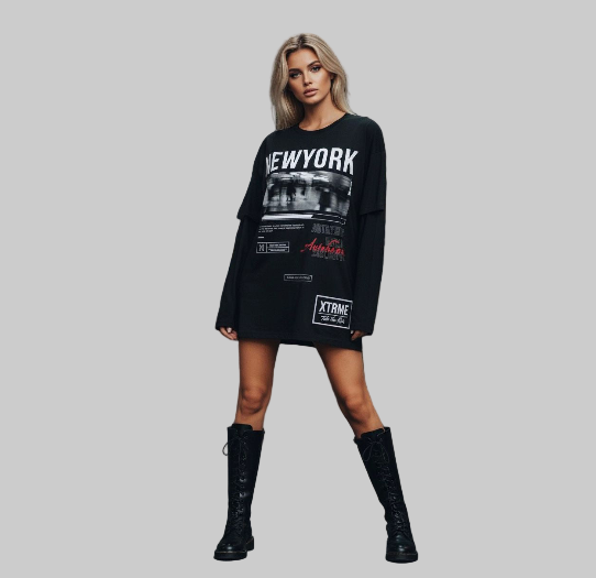 XTRME New York Layered Long-Sleeve Oversized Tee — Women’s Edition