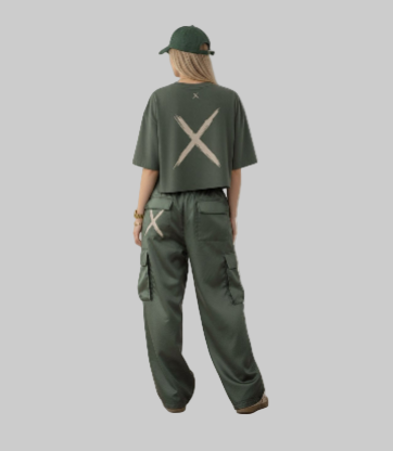 XTRME Military Green Oversized Crop Set — Women’s Edition